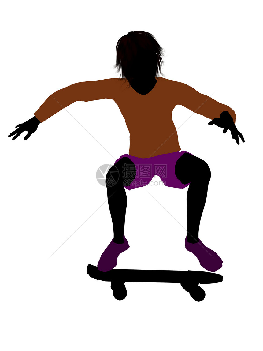 男性滑板机男人剪影插图滑板运动男生图片
