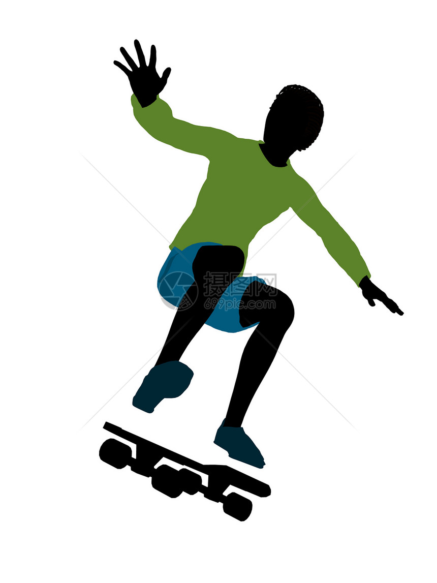 非裔美国人滑板机Silhouette运动男性男生插图滑板剪影男人图片