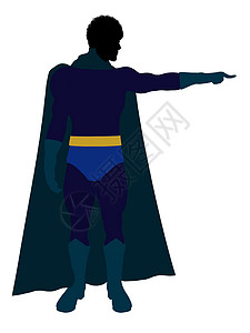 超级恶棍非裔美国超级英雄 I说明 Silhouette男人剪影男生对手插图恶棍连环漫画超能力男性背景