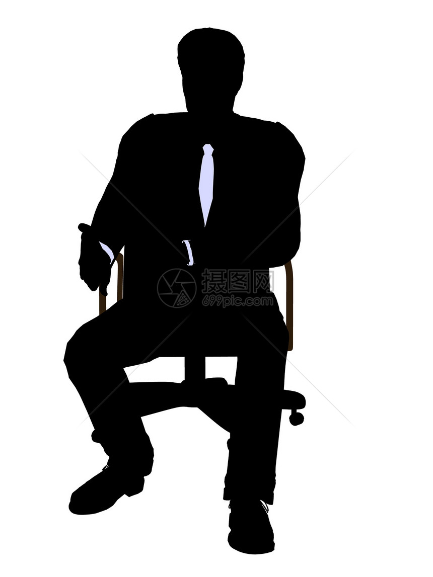 男性在A轮椅上坐着穿着商业诉讼的男主席Silhouette企业家领导者贵宾椅子套装总局指挥官行政人员老板职业图片