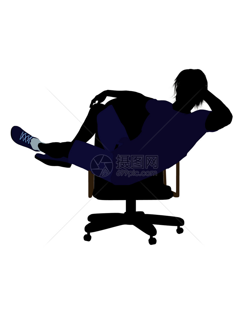 男性网球玩家坐在一张椅子上说明Silhouette男人剪影网球场游戏插图运动图片