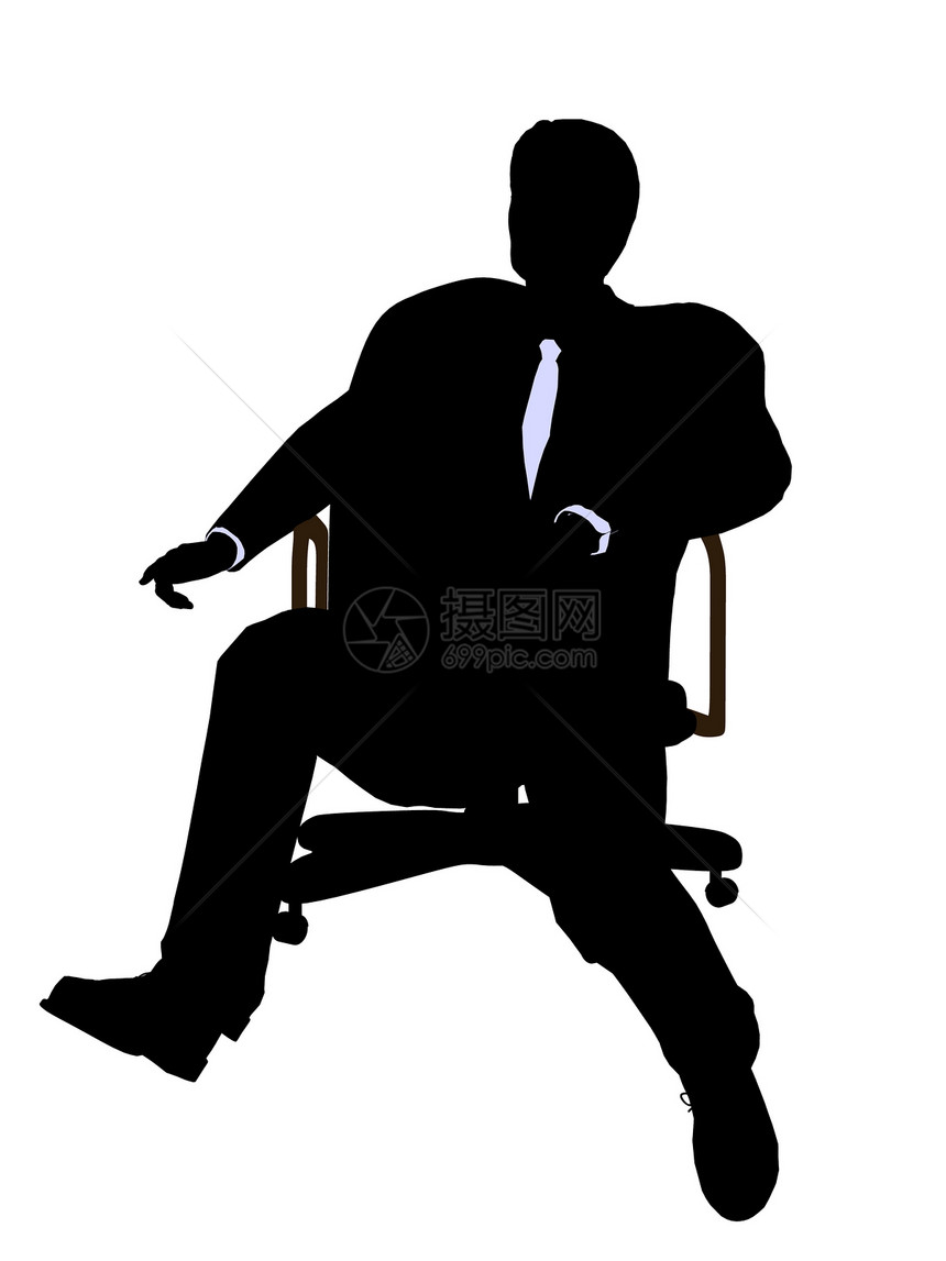 男性在A轮椅上坐着穿着商业诉讼的男主席Silhouette老板贵宾男人控制行政人员导师指挥领导者总局艺术图片