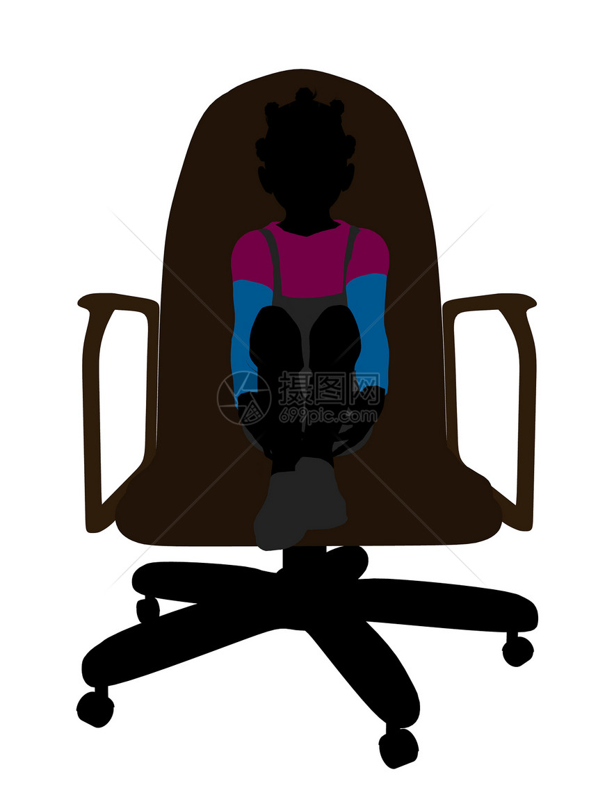非裔美洲女性青年月光组织女孩剪影青少年插图椅子图片