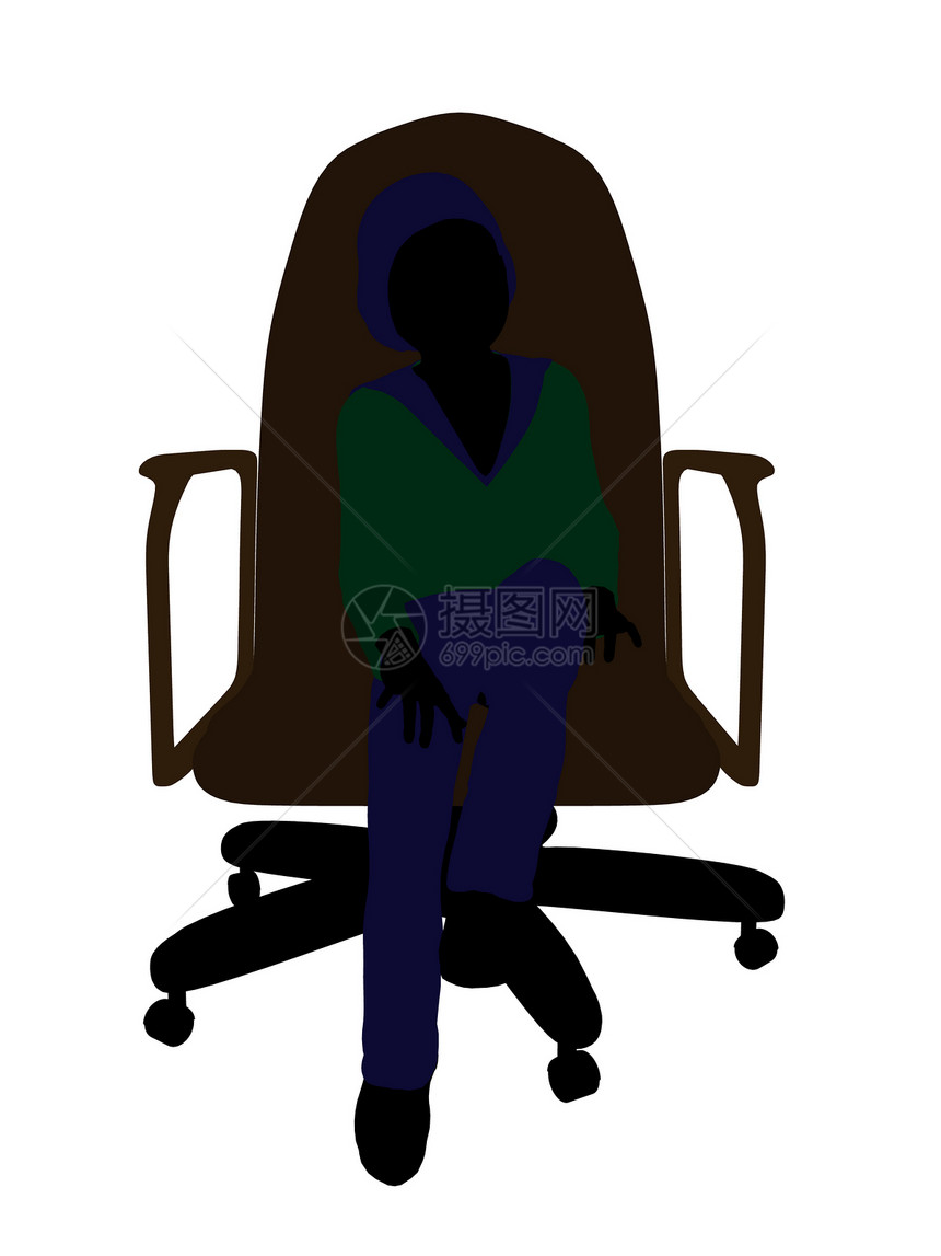 女青少年坐在A主席座椅上女孩插图剪影女性椅子图片