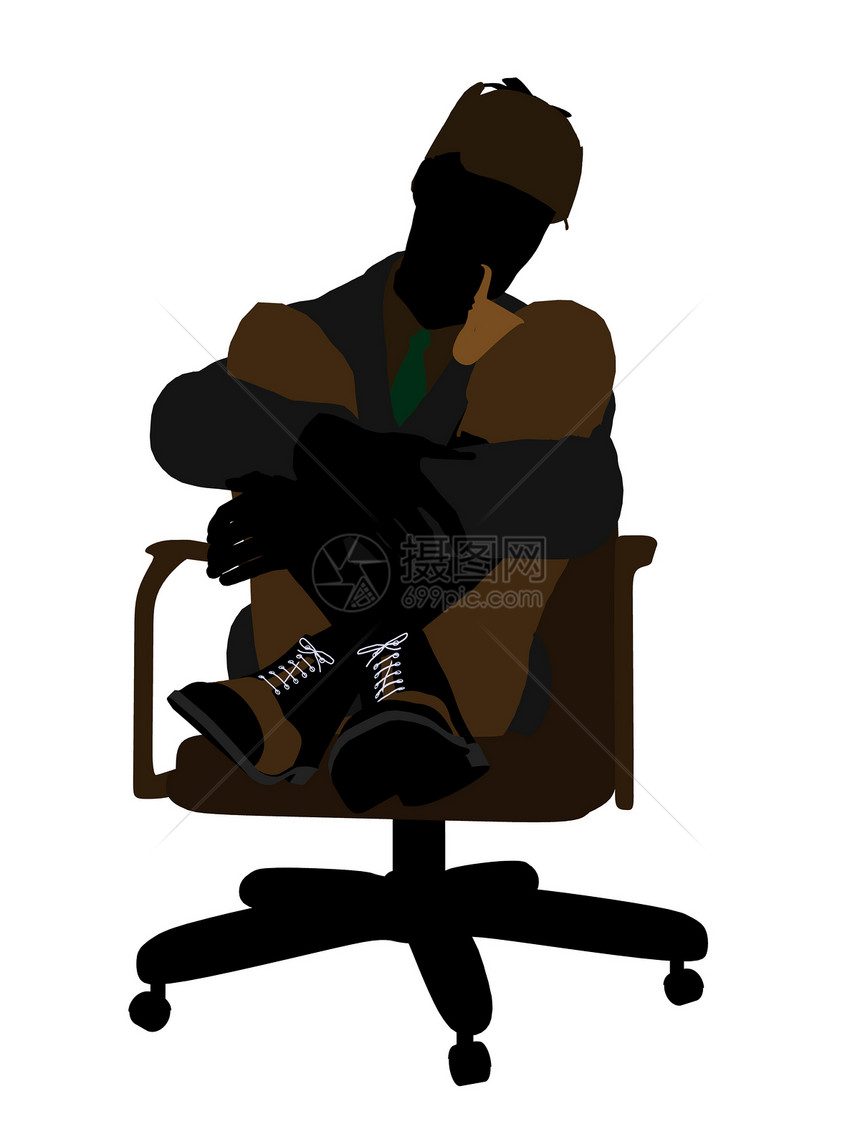 英国绅士坐在一位主席的椅子上说明Silhouette管道贵族插图男人剪影先生烟草男性英语图片