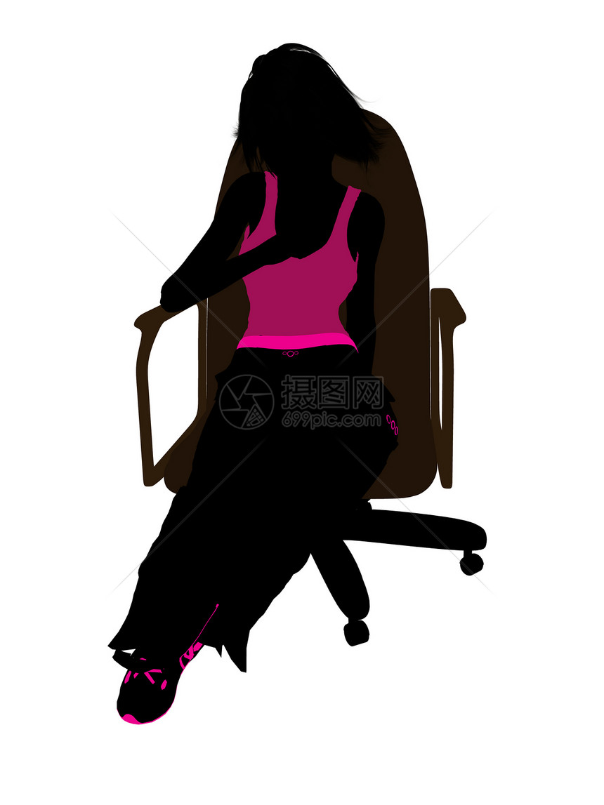 坐在轮椅上的女性滑板驾驶员女士插图椅子女孩剪影运动图片