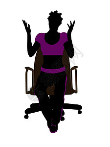 坐在椅子剪影上的非洲裔美国女性锻炼女孩插图运动影响瘦身操舞蹈训练活动钻头女士背景图片