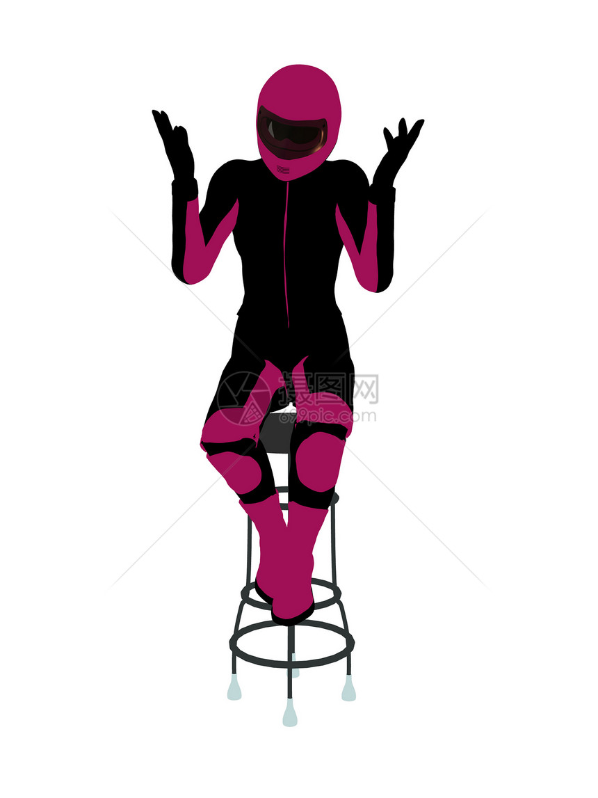 坐在酒吧工具上的女性摩托车骑手 轮椅自行车剪影插图耐力赛女士菜刀越野车椅子图片