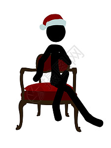 圣诞棍棒手 I 说明 Silhouette具象阴影插图白色火柴人剪影黑色相似度背景图片