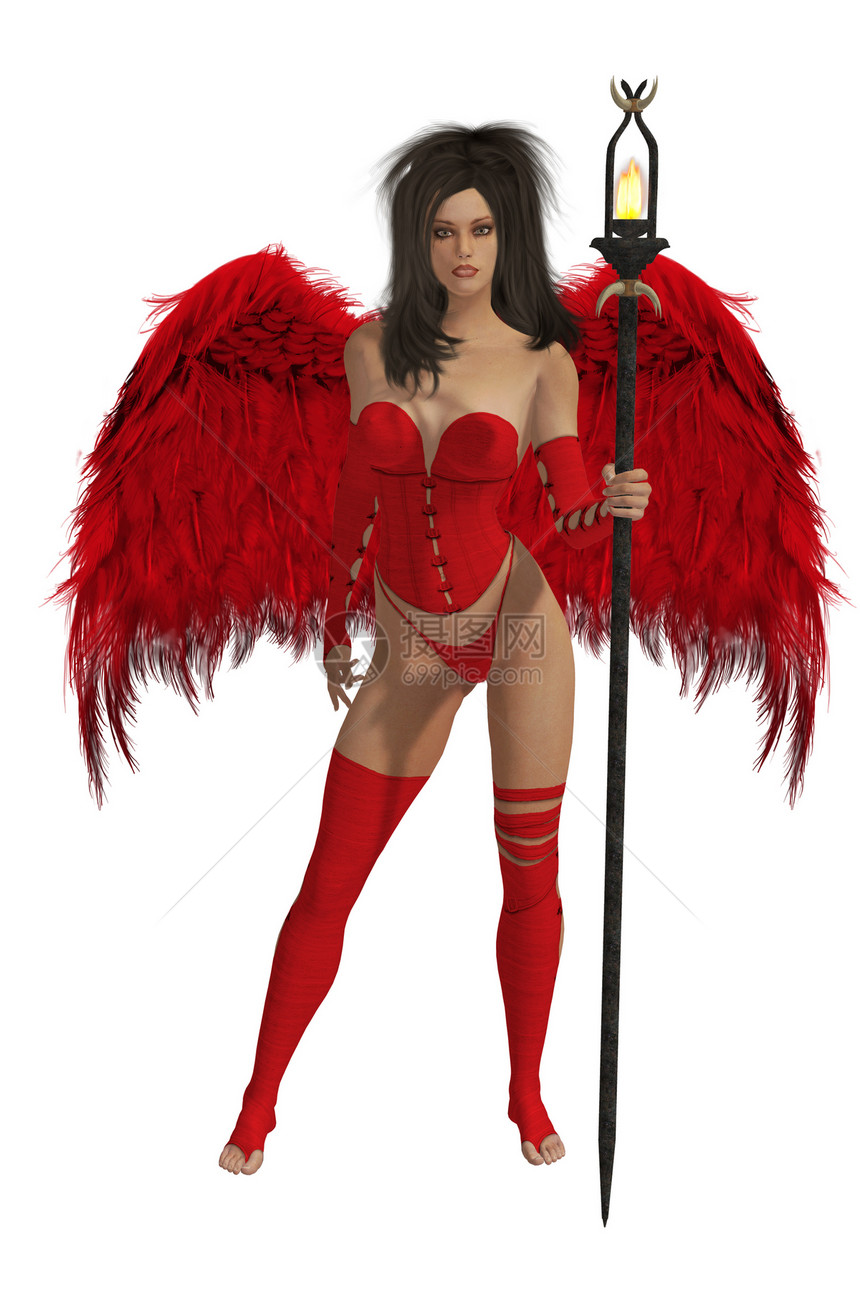 红翼天使与黑头发图片