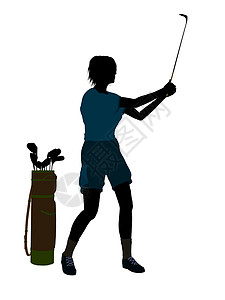 女性高尔夫高尔夫玩家高尔夫球高尔夫球袋插图九孔剪影女士背景图片