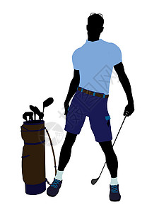 男性高尔夫高尔夫玩家 I 说明 Silhouette九孔剪影高尔夫球插图高尔夫球袋男人背景图片