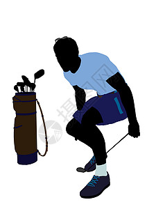 男性高尔夫高尔夫玩家 I 说明 Silhouette插图男人九孔高尔夫球袋高尔夫球剪影背景图片