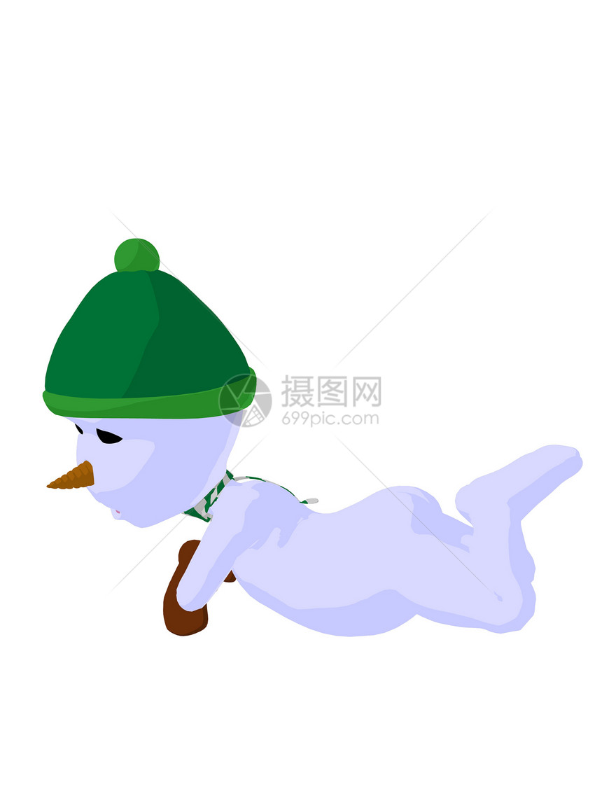 雪花男孩艺术说明Silhouette插图剪影艺术品雪人香椿卡通片图片