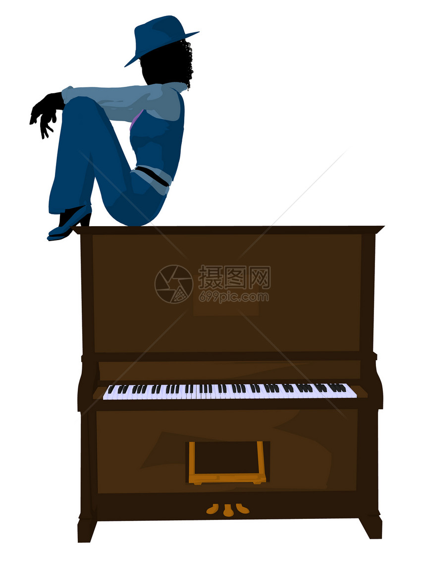 非裔美国爵士爵士音乐家 Iducation香椿卡通片音乐女性乐器插图蓝调剪影钢琴女士图片