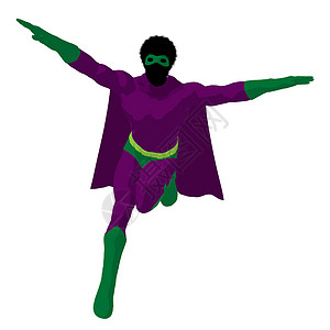 超级恶棍非裔美国超级英雄 I说明 Silhouette超能力艺术对手男人剪影漫画恶棍英雄连环男性背景