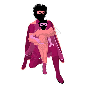 超级恶棍非裔美国超级英雄妈妈 I 说明 Silhouette漫画对手孩子女儿英雄剪影男性超能力男人男生背景