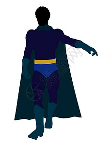 势均力敌非裔美国超级英雄 I说明 Silhouette超能力男性漫画恶棍男人剪影男生对手插图连环背景