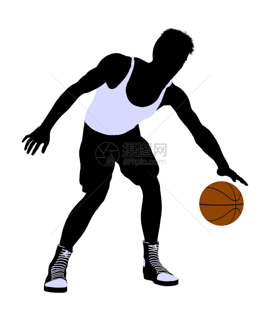 男性篮球玩家 I 说明 Silhouette男人运动插图棕球男生团队剪影图片