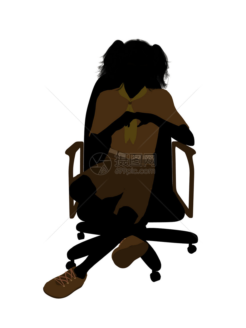 女孩童子军坐在主席席上说明Silhouette子军椅子剪影功绩女童插图徽章女性补丁图片