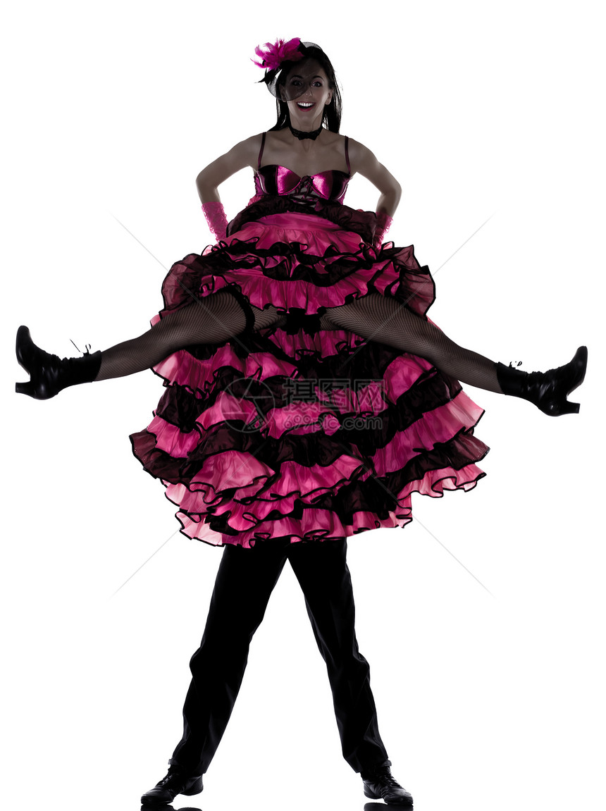 一对夫妇男舞女跳舞法国卡坎的舞蹈旅行舞者歌舞背光表演女士秀女男人粉色夫妻图片