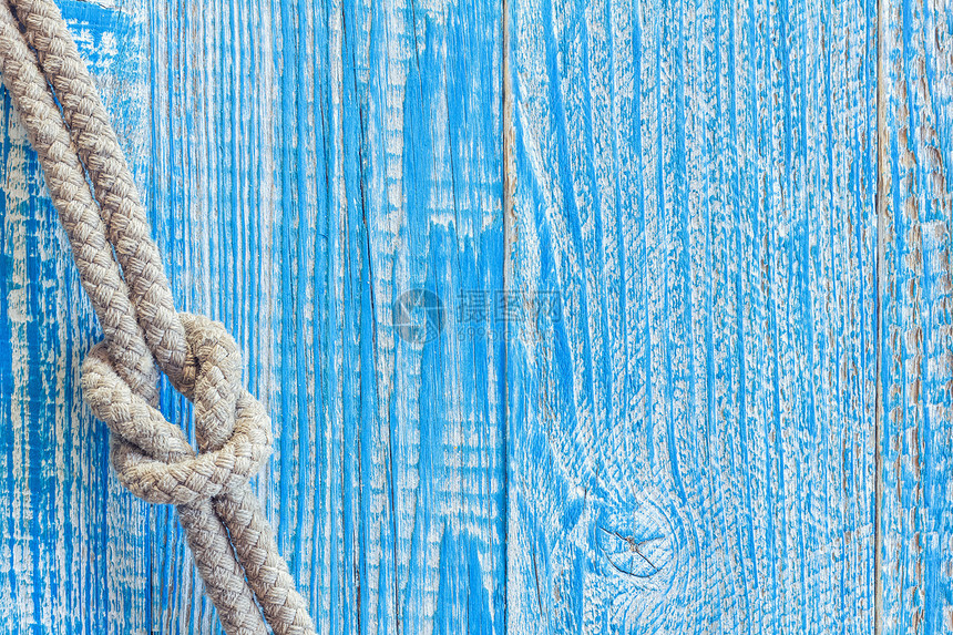 海洋绳控制板剥离墙纸木材绳索框架蓝色明信片齿轮木头图片
