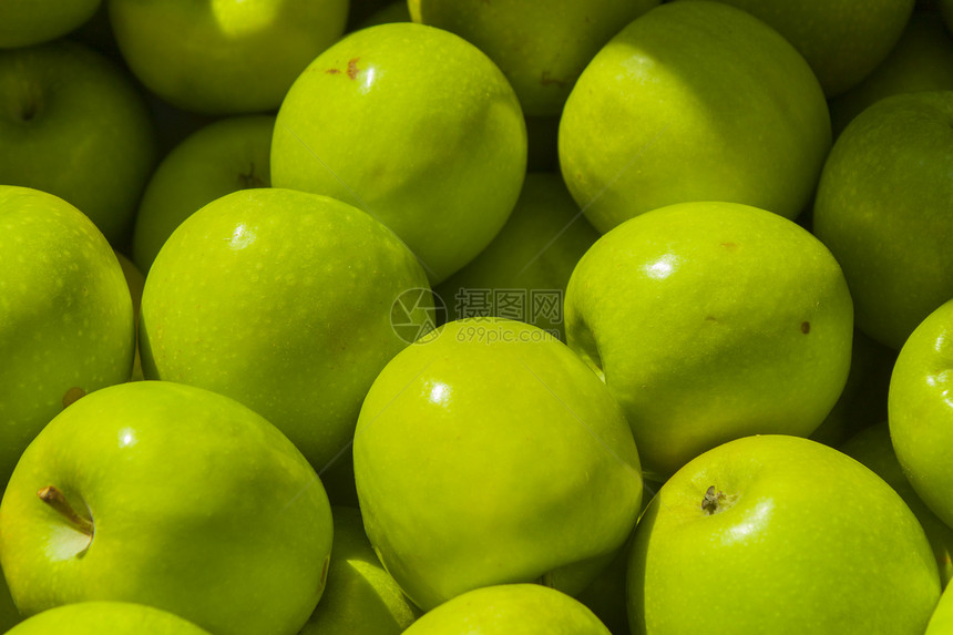 绿苹果阴影水果反射圆形图片