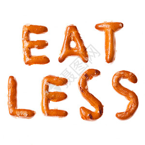 EAT LESS 孤立的字母缩写单词高清图片