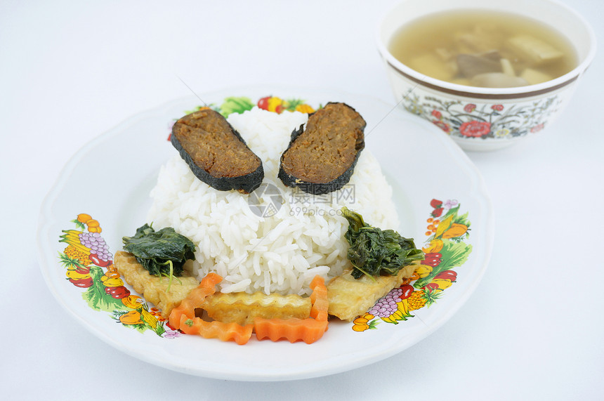 大米和素食及汤图片