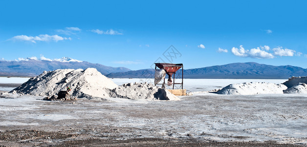 阿根廷的盐类生产高清图片