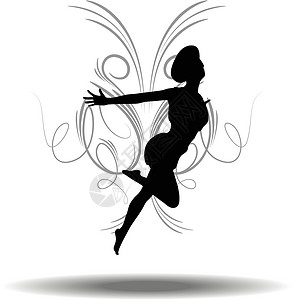 自由跳舞女孩狐妖女孩运动数字化幸福点燃快乐夹子庆典漩涡叶子行动设计图片