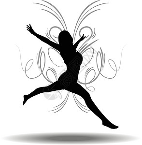 自由跳舞女孩狐妖女孩成人圆圈漩涡行动自由幸福庆典跑步喜悦运动设计图片