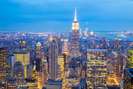 纽约市天际球衣办公室城市景观金融都市正方形帝国商业刮刀背景图片