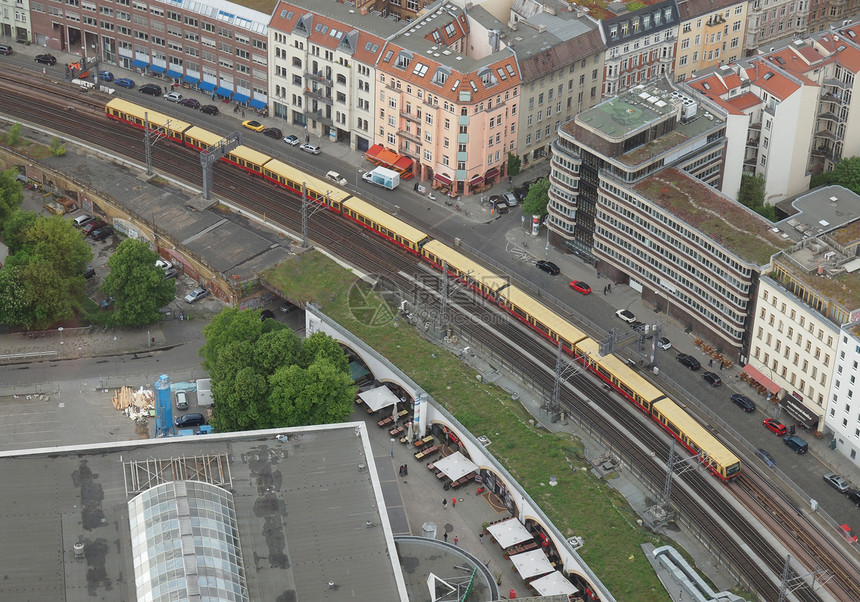柏林空中观察天际建筑学天线广场城市电视鸟瞰图图片