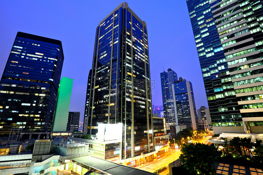 香港之夜旅行办公室观光地标天际旅游风景城市商业景观图片
