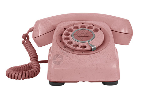 白色的旧电话商业橙子拨号背景图片