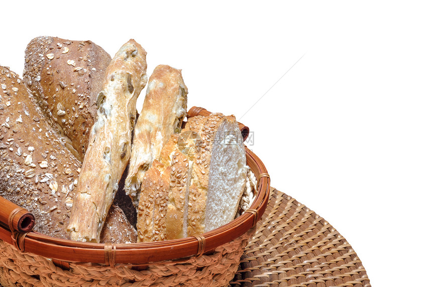 不同的面包脆皮白色饮食小吃黑色营养棕色食物早餐小麦图片