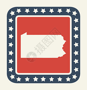 宾夕法尼亚州美国州按钮背景图片