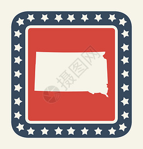 南达科塔州美国州按钮背景图片