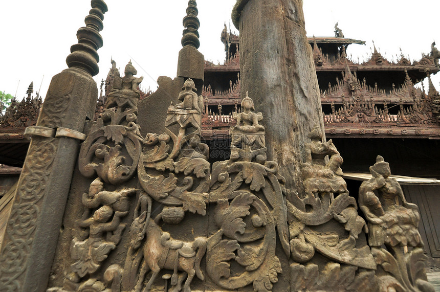 缅甸曼德勒寺雕像图片