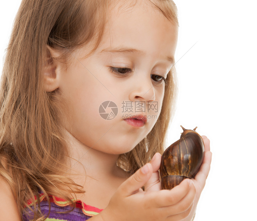 有蜗牛的莱特女孩皮肤乐趣童年卫生幸福孩子们保健福利动物女士图片