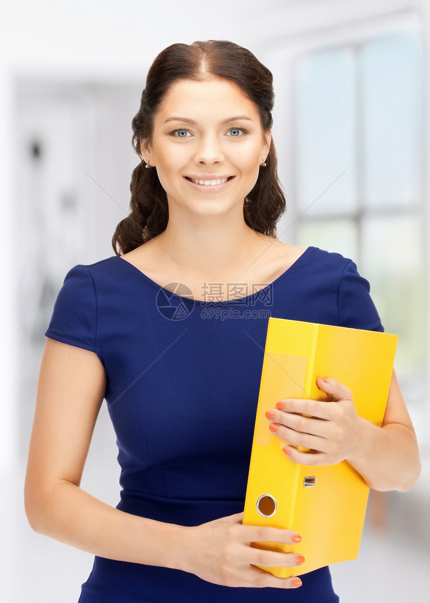 带有女性文件夹的妇女学生衣领企业家教育老师秘书女孩工人人士商务图片