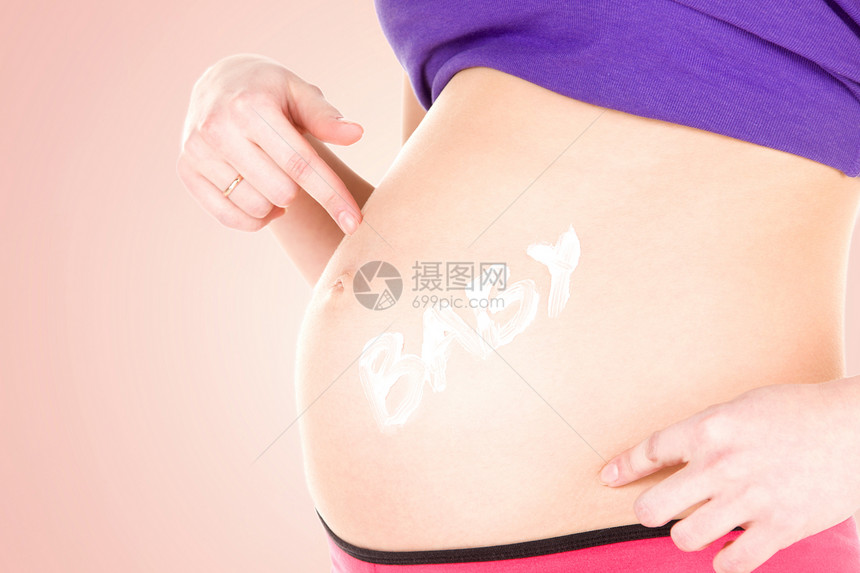 孕妇肚子劳动腹部生活婴儿父母身体母爱女性褐色产妇图片