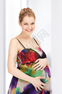 孕妇生活腹部优美健康女性肚子投标微笑妈妈女士背景图片