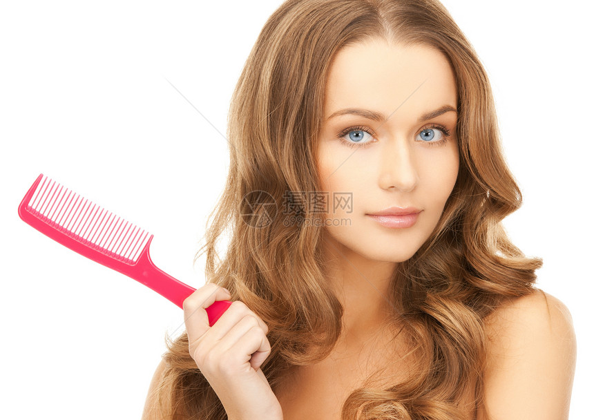 洗刷妇女沙龙治疗光泽度洗发水面具梳子造型发型头发香脂图片