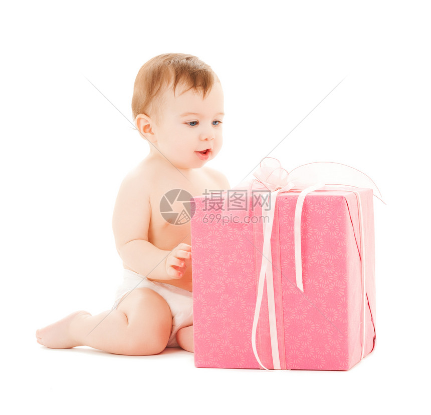 带礼物盒的幸福儿童童年盒子孩子男性快乐女性惊喜男生礼物尿布图片