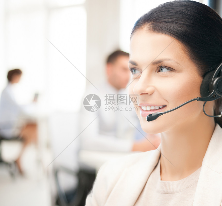 呼叫中心女性求助热线接线员职员技术服务代理人中心办公室工人伙伴秘书服务台图片