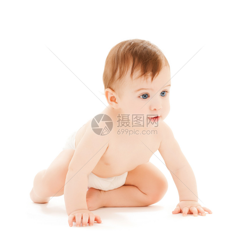 爬来爬去的好奇婴儿尿布家庭女孩男生儿子女性保健孩子男性女儿图片