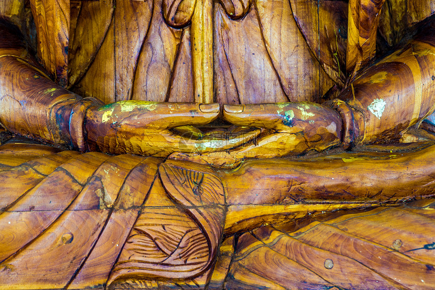 佛之手文化木头金子寺庙雕刻力量雕像宗教建筑学棺材图片