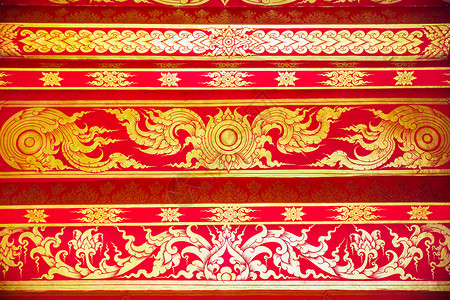 泰国语模式雕刻棺材宗教艺术文化建筑学寺庙金子木头力量背景图片